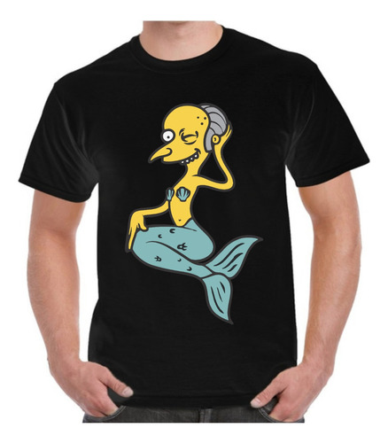 Playera Sr. Burns Casino, Los Simpson Dtf Negra