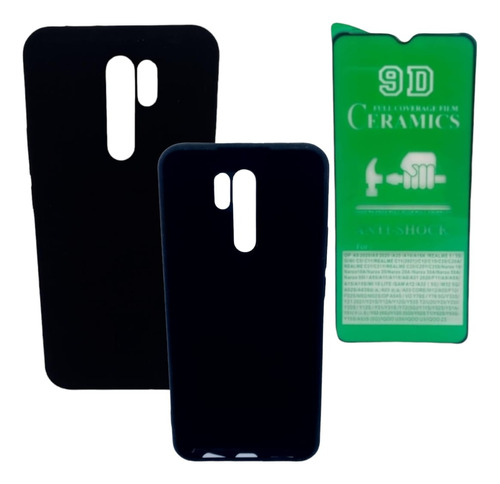 Estuche Silicone Case  Para Xiaomi Redmi 9 Y Vidrio Ceramico