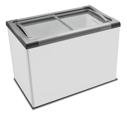 Freezer Horizontal Metalfrio 2 Portas De Vidro 284 Litros Cor Branco 110V