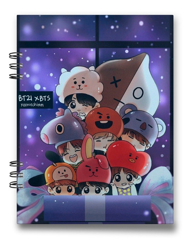 Imagen 8 de 10 de Cuaderno Bt21 15x20 Cms Media Carta 100 Hojas