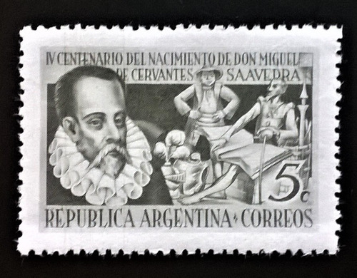 Argentina, Sello Gj 950 Miguel Cervantes 1947 Mint L12365