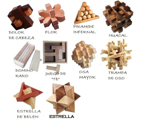 Rompecabezas De Madera 3d Paquete 10 Piezas Nivel Difícil | Envío gratis Rompecabezas De Madera 3d Paquete 10 Piezas Nivel Difícil | Envío gratis