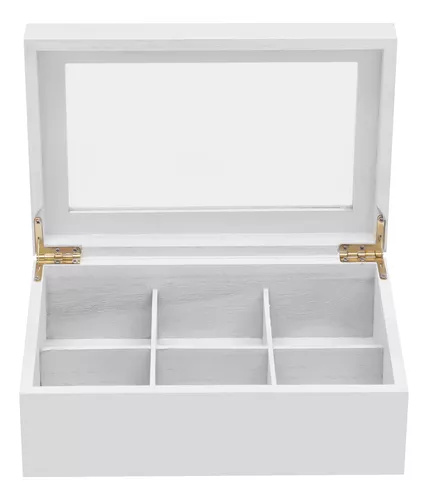 Caja de almacenamiento de madera blanca