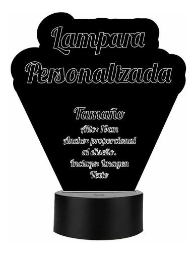 Lámpara De Buro 3d Personalizada Art1100 Estructura Negra