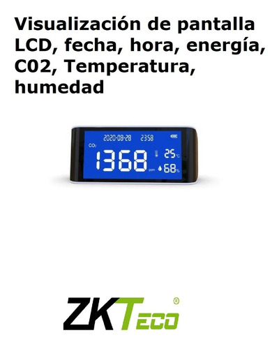 Imagen 5 de 9 de Monitor Detector De Calidad Del Aire Multifuncional Zkteco