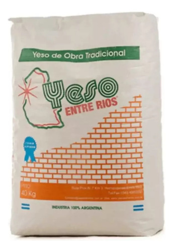 Yeso Entre Rios Tradicional X 30 Kgs