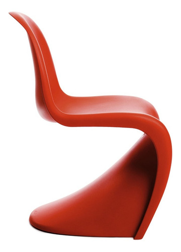 Silla Moderna Para Comedor Estilo Panton Juego De 2 Estructura de la silla Rojo Diseño de la tela Liso