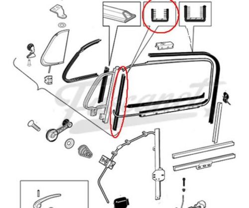 Vw Fusca Coliza En Goma Metal De Ventana Chica Para Gúia De