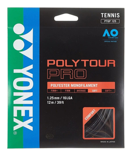 Yonex Poly Tour Pro 125 - Juego De Cuerdas De Tenis (16 L, G