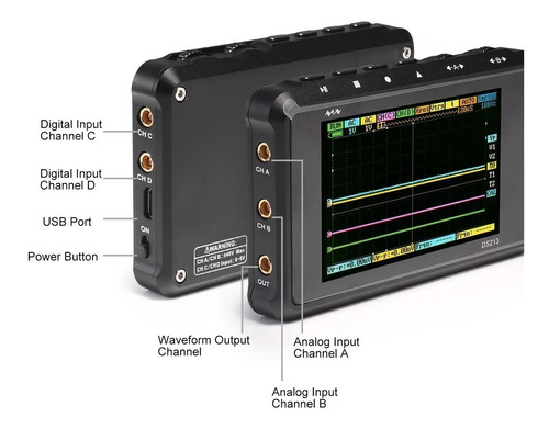 Osciloscopio Portátil Profesional Mini 4 Canales 100 Ms/s