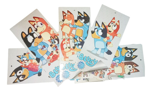 5 Block Stikers Pegatinas Calcomanias Bluey Escolar Mayoreo 