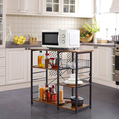 Topeakmart Estante Cocina 3 Nivel Soporte Para Horno Carrito