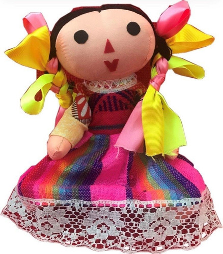 Muñeca De Trapo Otomi Lele Maria 22 Cm Dulce Rincón Mexicano