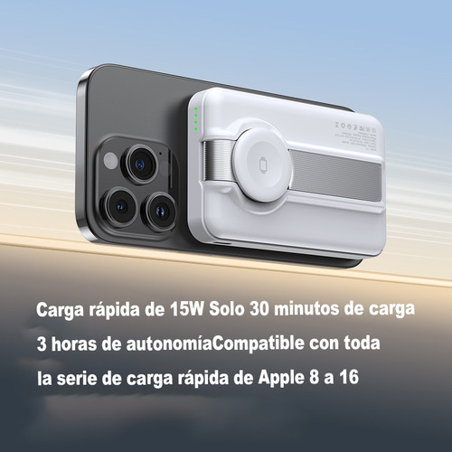 Batería Portátil Inalámbrica 2 En 1 T17 Blanco