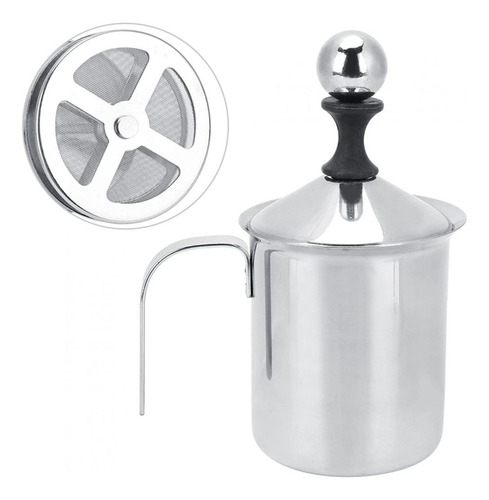 Caneca Cremeira De Leite E Prensa Francesa 400ml Inox Cor Prateado