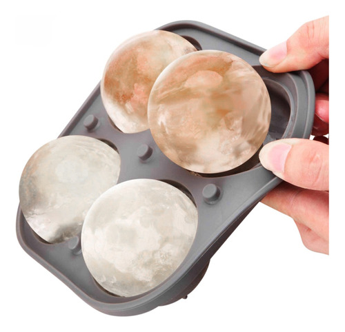 Molde De Silicona Para Bolas De Hielo 6 Cm - Cukin Color Negro