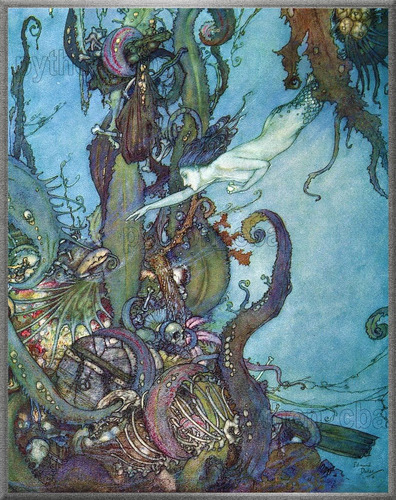 Cuadro The Mermaid - La Sirena - Edmund Dulac - Año 1911