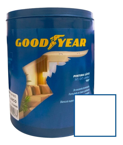 Pintura Latex 4 Kg Interior Exterior Lavable Goodyear Blanco