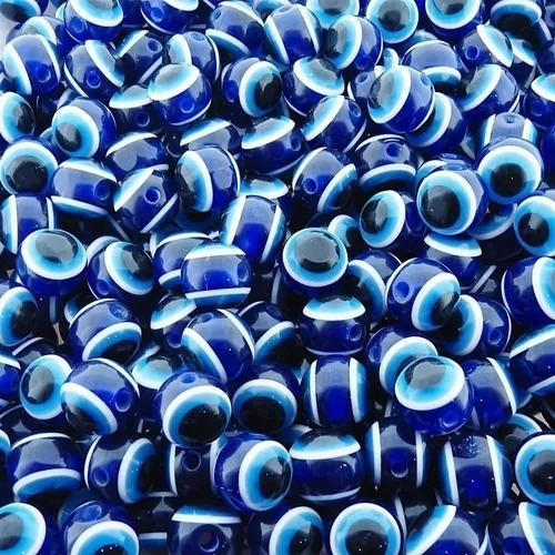 Bolinha Miçanga Olho Grego P/ Bijuterias-azul- 10mm- 50pçs