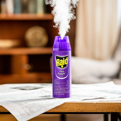 Raid Flea Fogger Fumigador Pulgas Chinches Pack 3 Latas