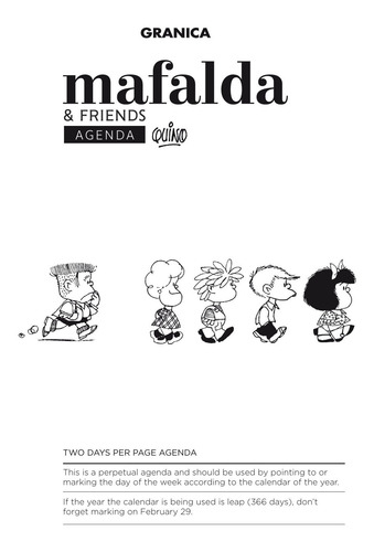 Imagen 3 de 5 de Agenda Perpetua En Ingles Mafalda And Friends Amarilla Quino