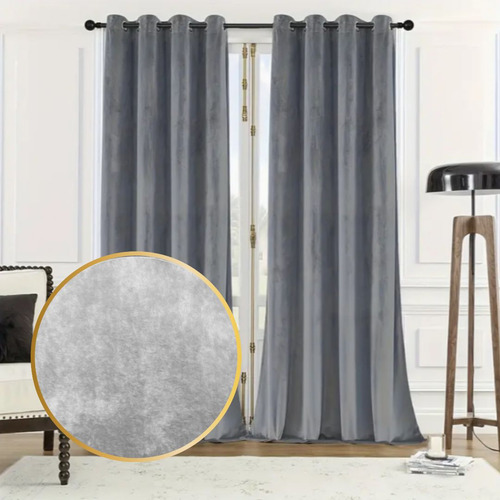 Cortina Blackout Engomada Terciopelo 140x240cm 2paños