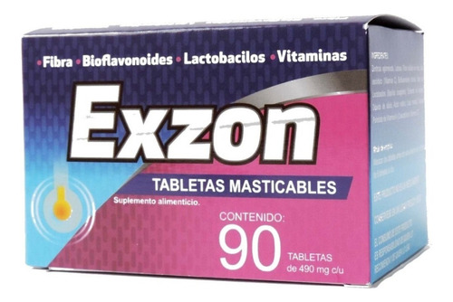 Exzon Genérico De Nikzon 90 Tabletas Masticables Sabor Uva