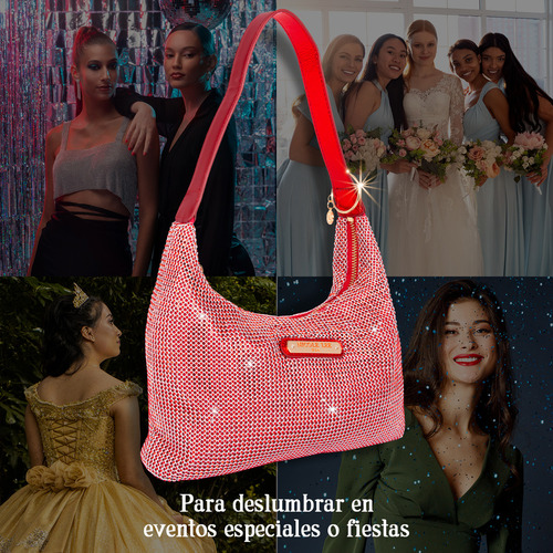 Bolsa Hobo Nicole Lee Celestia De Fiesta Fw23 Color Rojo