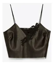 Comprar Musculosa Zara De Cuero Ecológico