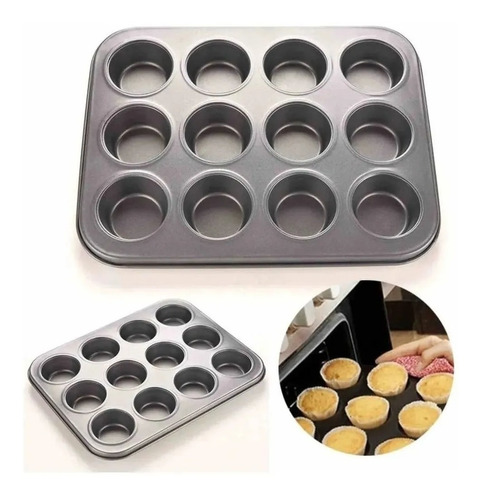 Moldes Anti Adherente 12 Queques Cupcakes Muffin Repostería