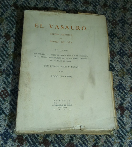 El Vasauro. Poema Heroico De Pedro De Oña.