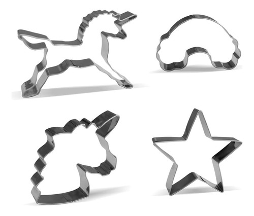 Unicorn - Juego De Moldes Para Galletas (4 Unidades), Diseño