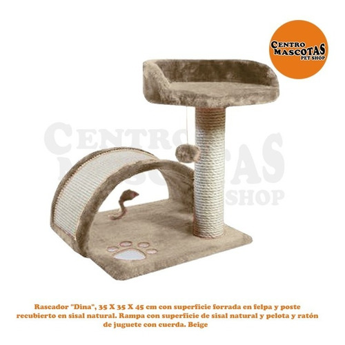 Rascador Arbol Para Gatos Dina Importado 35x35x45 Cm