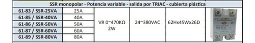 Relés De Estado Solido 40 Amp 24-380 Vac