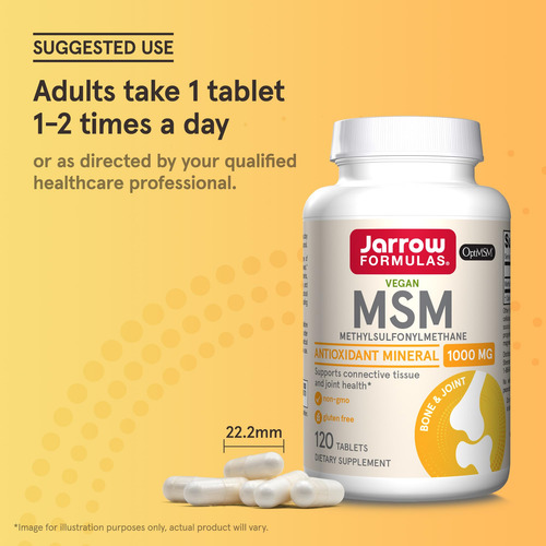 Suplemento Jarrow Formulas Msm 1000mg 120 Comprimidos