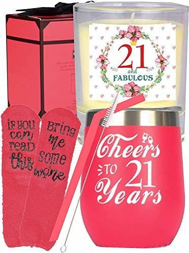 Tazas Térmicas 21 Cumpleaños Regalo Para Mujer, 21 Decorac