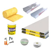 Comprar Placa Durlock Materiales X 10m2 Tabique Doble Termoacustico Blanco