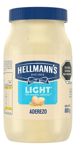 Mayonesa Hellmanns Light Para Preparar Aderezos Envase 800g