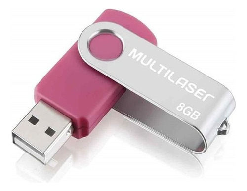 Pen Drive Multilaser Twist 8gb Usb Rosa - Pd687 Liso