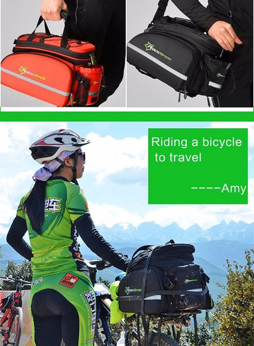 Imagen 7 de 7 de Bolso Para Bicicleta. Con Alforjas Rockbros Cap. 10-35 Lts
