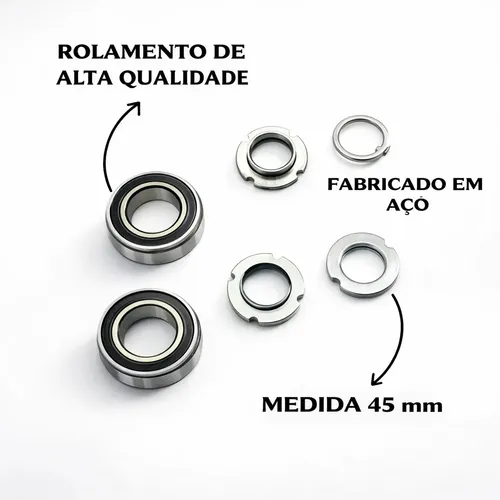 Movimento Central Neco 45mm Zincado Esferado Para Bicicleta