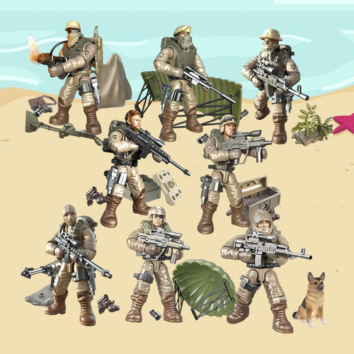 8 Piezas 1/35 Figuras De Acción De Soldado Articuladas .