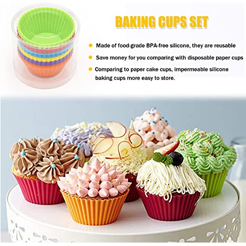 Juego De 24 Tazas De Silicona Para Hornear Cupcakes