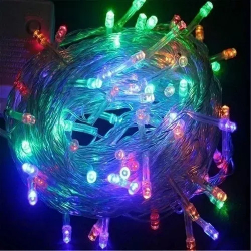 Luzes De Natal Led Coloridas 16m - Fio Transparente