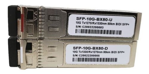 Imagem 1 de 1 de Gbic (par) Sfp+ 10gb 80km Wdm Bidi 1270/1330nm Lc 10g 80km