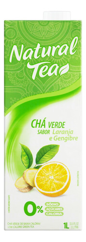 Chá Verde Laranja e Gengibre Zero Açúcar Natural Tea Caixa 1l