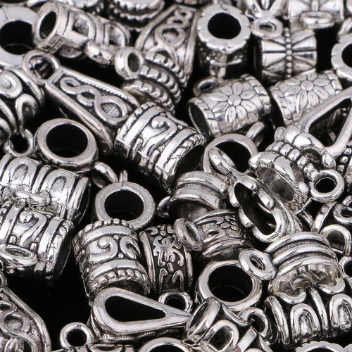 120 Unidades De Plata Plateado Bails Para La Del Collar