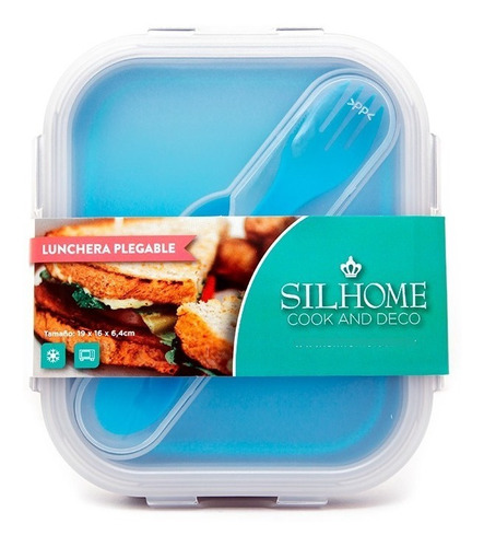 Imagen 3 de 3 de Lunchera Plegable Contenedor De Alimentos Silicona