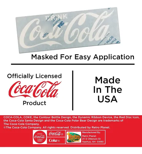 Calcomanías Vinilo Coca-cola Script Set 2 Blanco 29.2x8.9cm