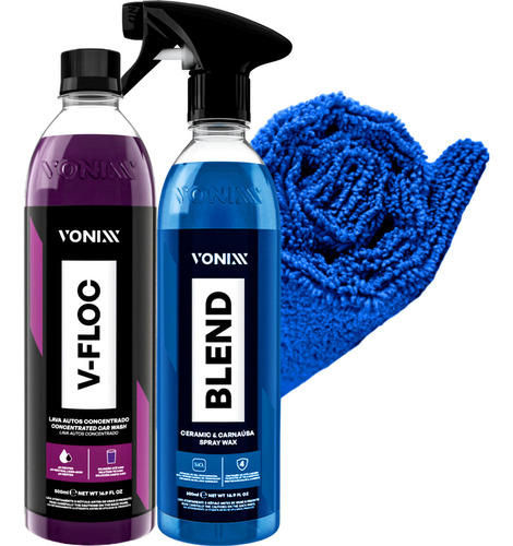 Carnauba Blend Spray Vonixx + Shampoo Automotivo V-floc 500m